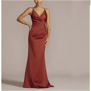 NWT Galina Signature Long Spaghetti Fit and Flare Formal Dress Cinnamon 2